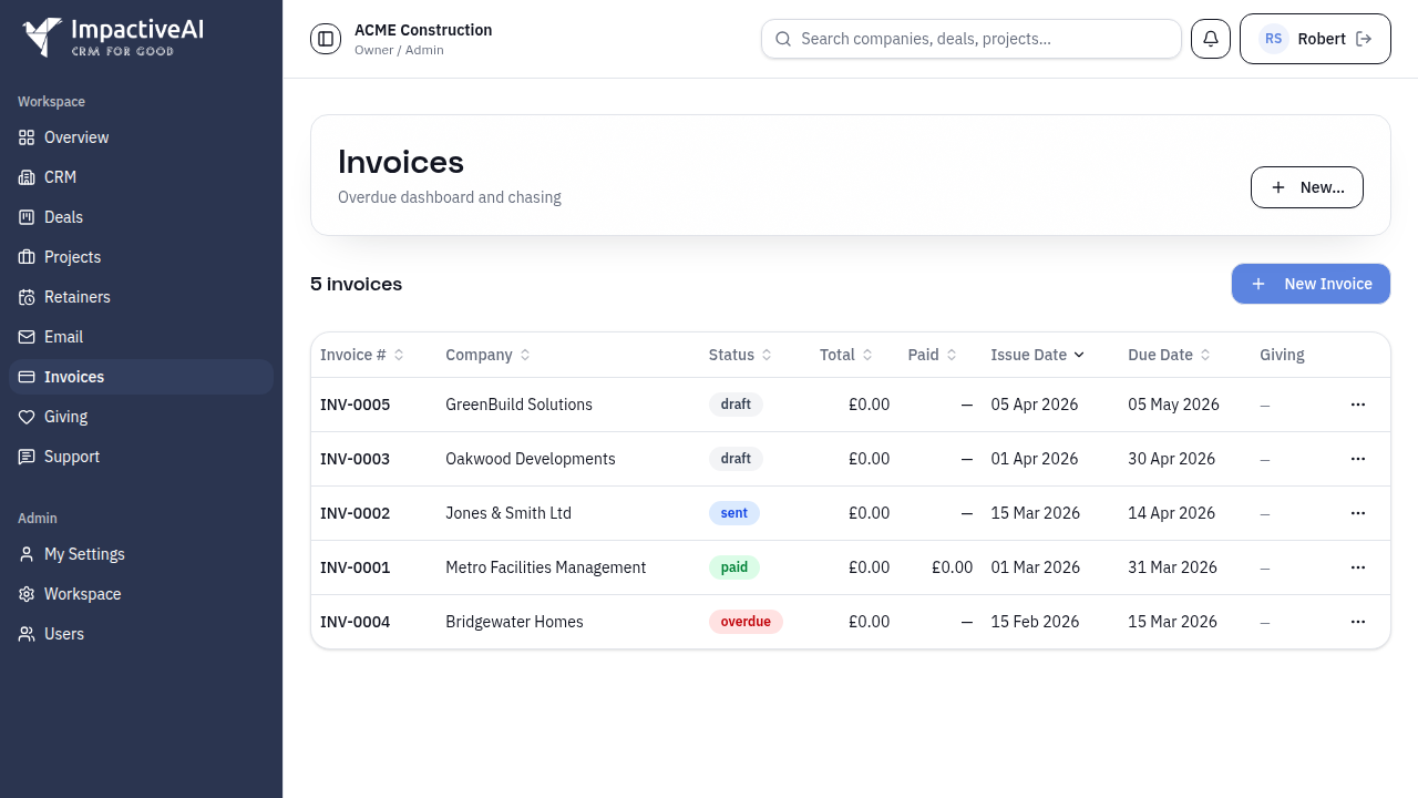 Invoicing & Debt Chasing screenshot